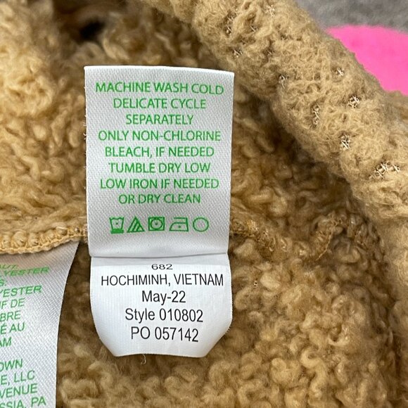 Lilly Pulitzer Quarter‎ Zip Women's XL Keala Sherpa Popover Pullover Pink/Tan - Picture 7 of 7